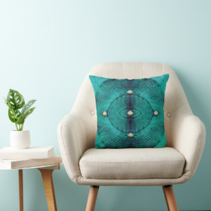 Studded Floor Pattern in Aqua Blues Cushion