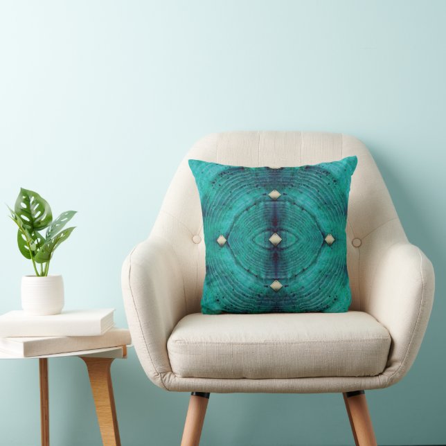 Studded Floor Pattern in Aqua Blues Cushion (Chair)