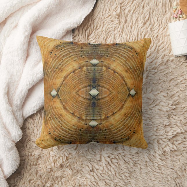 Studded Floor Pattern in Golden Browns Cushion (Blanket)