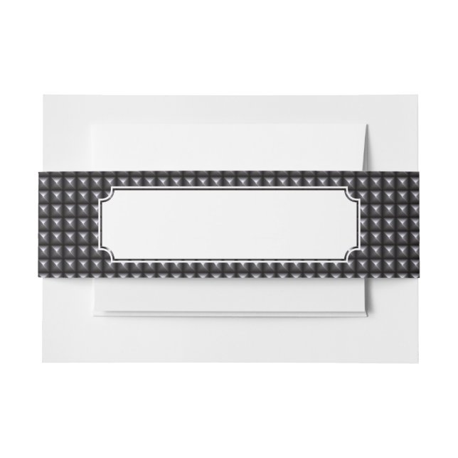 Studded Steel Texture Invitation Belly Band (Front Example)