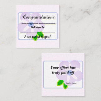 Student Achievement Card – Elegant Floral Design