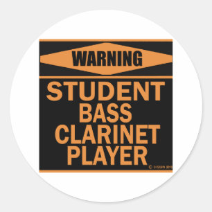 Student Bass Clarinet Player Classic Round Sticker