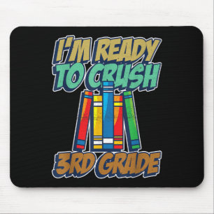 Student Boys Girls 3rd Grade School Books Back To Mouse Mat
