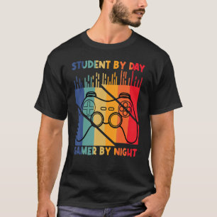 Student By Day Gamer By Night Meme For Gamers Funn T-Shirt