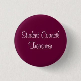Student Council Treasurer 3 Cm Round Badge