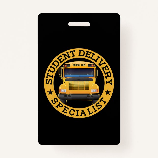 Student Delivery Specialist Funny School Bus Drive ID Badge (Front)
