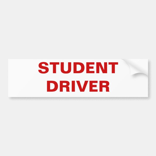 STUDENT DRIVER BUMPER STICKER (Front)