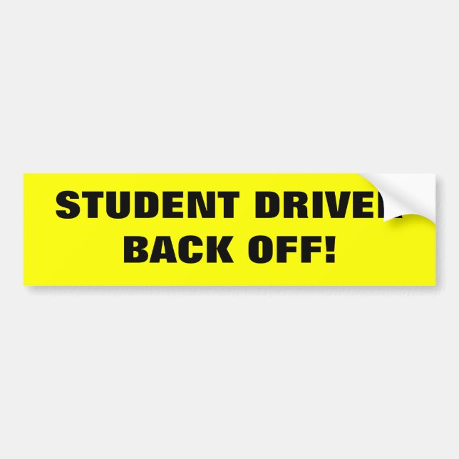 Student Driver Bumper Sticker (Front)