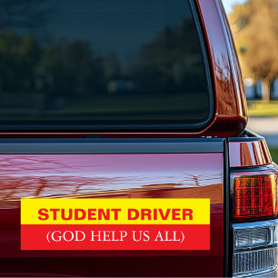 Student Driver Funny Car Bumper Sticker