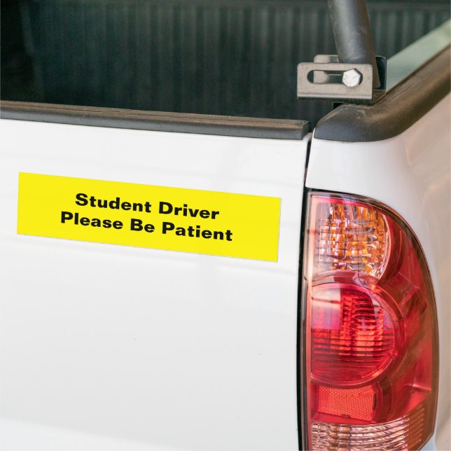 Student Driver New Driver, Teen, Yellow Black Bumper Sticker (On Truck)