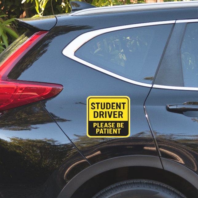 Student Driver - Please Be Patient Yellow & Black  (Car Side)