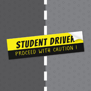 Student Driver Proceed with Caution Bumper Sticker