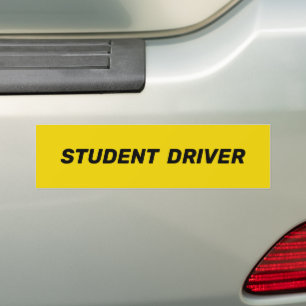 Student Driver, safety yellow black Bumper Sticker