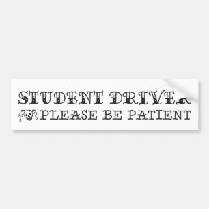 Student Driver Tattoo Style Bumper Sticker