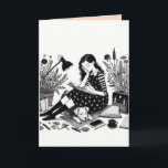 Student Folded Greeting Card<br><div class="desc">Perfect for the writer or student in your life,  particularly if she's a dog lover!</div>