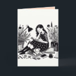 Student Folded Greeting Card<br><div class="desc">Perfect for the writer or student in your life,  particularly if she's a dog lover!</div>