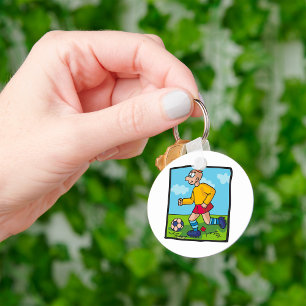Student Football Player Sport Keychain
