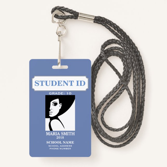 STUDENT ID ID BADGE (Front with Lanyard)