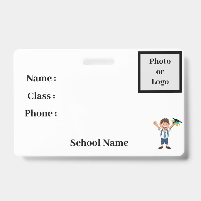 student identity badge ID badge (Front)