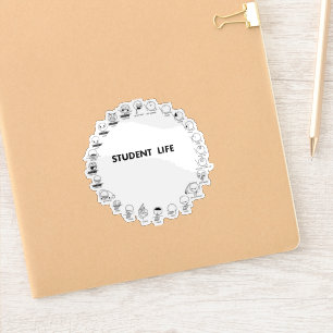 Student Life Custom-Cut Vinyl Sticker