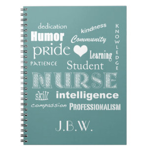 Student Nurse-Attributes+Heart/Personalise Name Notebook