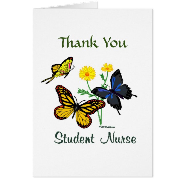 Student Nurse Butterflies Thank You (Front)