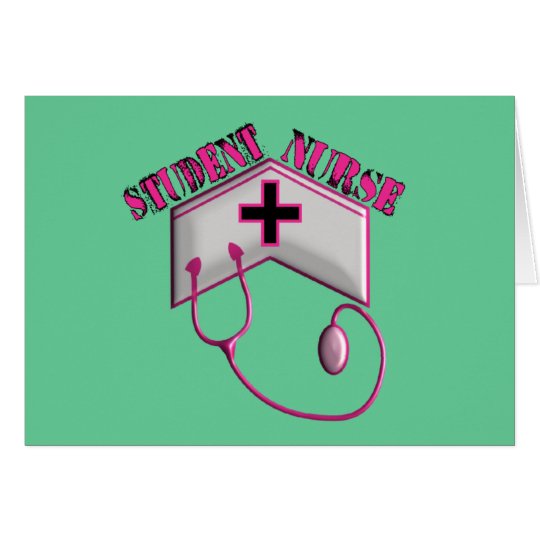 Student Nurse EMBOSSED Cap and Stethoscope Card