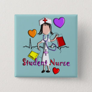 Student Nurse Gifts Embossed Style Graphics 15 Cm Square Badge