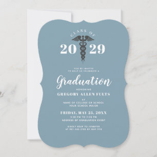 Student Nurse Graduate Dusty Blue Class Of Medical Invitation