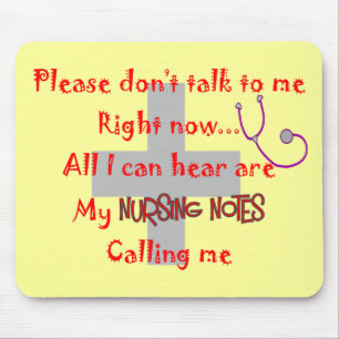 Student Nurse "Nursing Notes" Funny T-shirt Mouse Mat