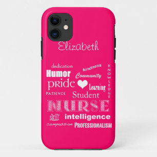 Student Nurse Pride-Attributes /Vibrant Pink iPhone 11 Case