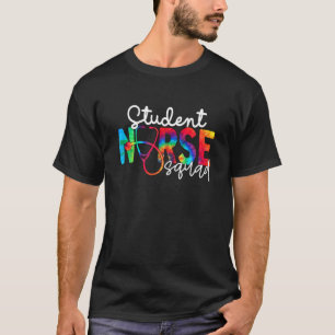 Student Nurse Squad Watercol Love Stethoscope RN N T-Shirt