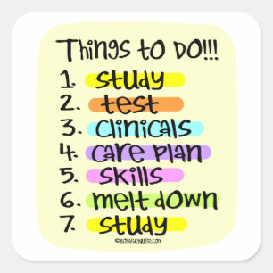 Student Nurse To Do List Square Sticker
