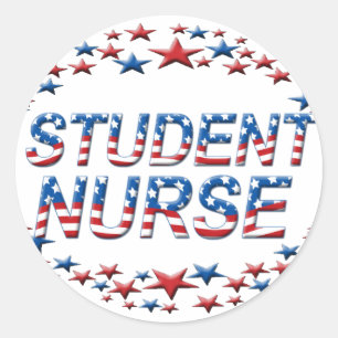 STUDENT NURSE - USA PATRIOTIC STARS CLASSIC ROUND STICKER