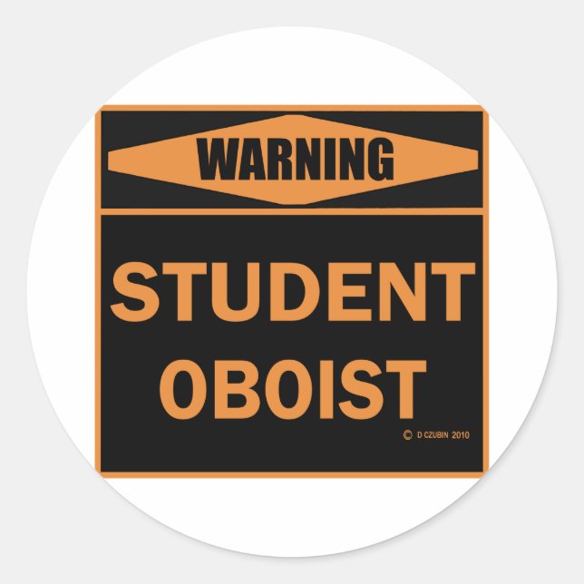 Student Oboist Classic Round Sticker (Front)