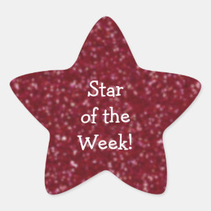 Student of the Week Red (faux) Glitter Stickers
