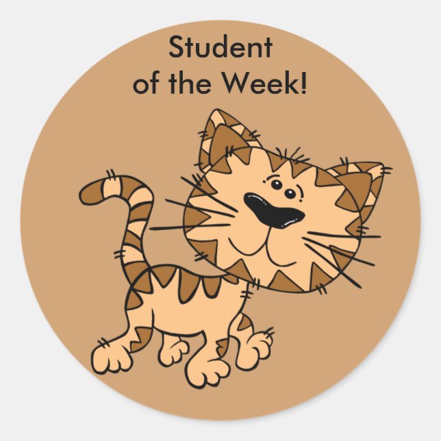 Student of the Week Stickers - Cat Walking (Front)