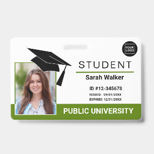 Student Photo ID School University Badge - Green
