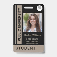 Student photo ID school university dark beige