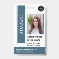 Student photo ID school university dusty blue