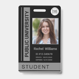 Student photo ID school university grey Badge