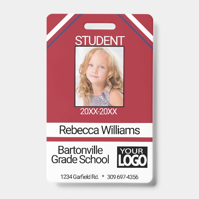 Student Photo - Red ID Badge (Front)