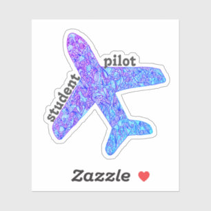 "Student Pilot" Airplane Vinyl Sticker (purple)