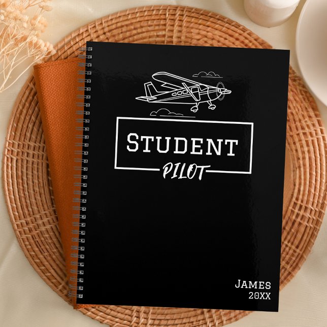 Student Pilot Cessna Aeroplane Clouds Custom Name  Planner (Creator Uploaded)