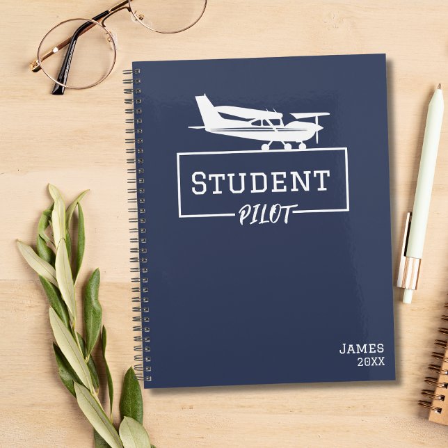 Student Pilot Cessna Aeroplane Custom Name  Planner (Creator Uploaded)