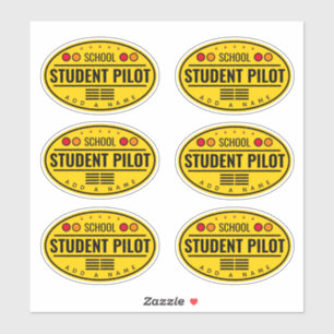 Student Pilot Custom-Cut Vinyl Stickers