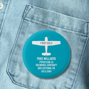 Student Pilot First Solo Aeroplane Aviation Custom 3 Cm Round Badge