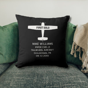 Student Pilot First Solo Aeroplane Aviation Custom Cushion