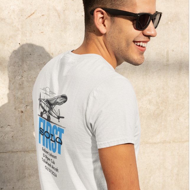 Student Pilot First Solo Aeroplane & Clouds Custom T-Shirt (Creator Uploaded)