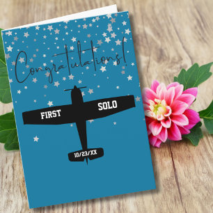 Student Pilot First Solo Aeroplane Congratulations Card